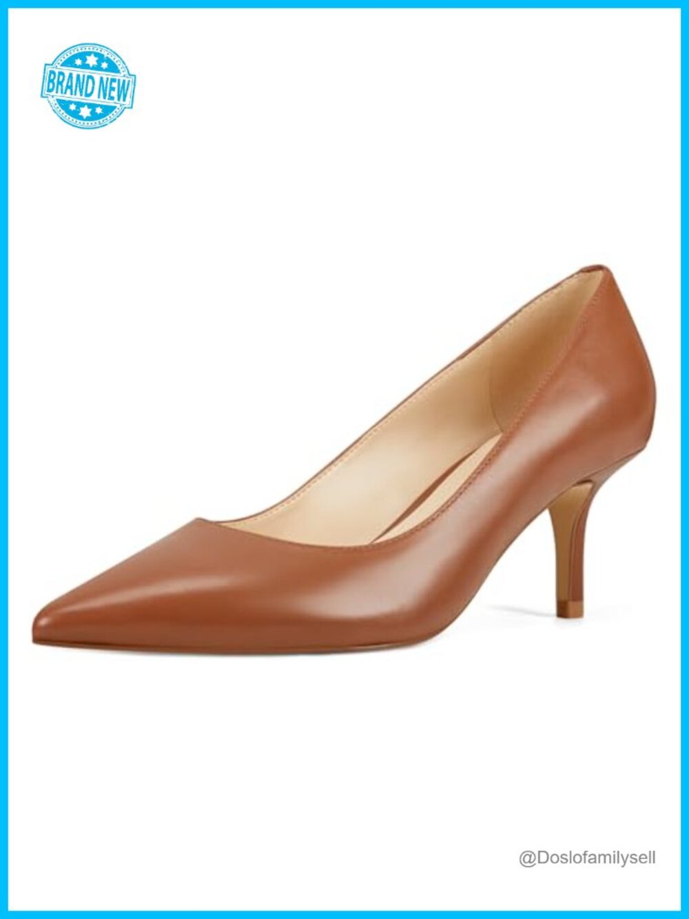 Nine West Arlene Leather Pointed Toe Kitten Heel Pump